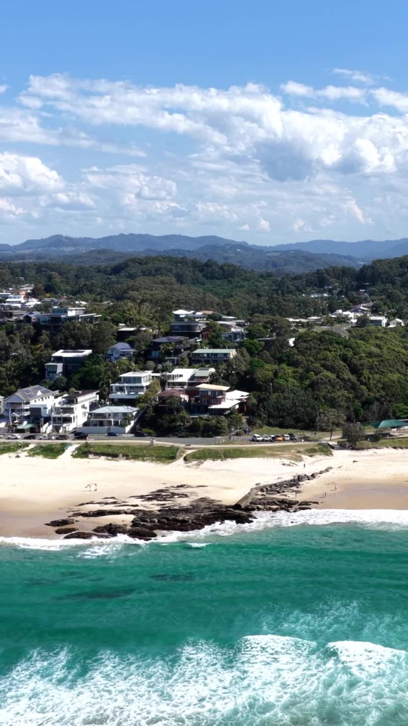 Ocean to the Beach, Tugun (Gold Coast stock video)