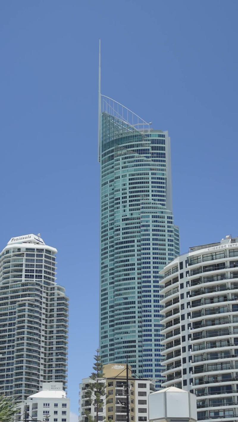 Q1 Reaching Up, Surfers Paradise (Gold Coast stock video)
